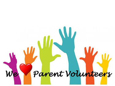 hands in colours with we love parent volunteers text